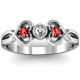 Twin Hearts with Centre Bezel Ring