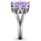 Twisted Shank Emerald Cut Stone with Filigree Ring