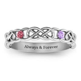 Two-Stone Interwoven Infinity Ring