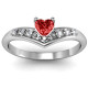 V-Accented Heart Ring