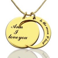 I Love You to The Moon and Back Love Necklace 18ct Gold Plated