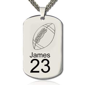 Man's Dog Tag Rugby Name Necklace