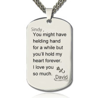 Man's Dog Tag Love and Family Theme Name Necklace