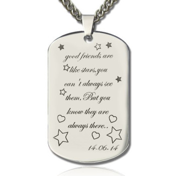 Best Friends Gift Dog Tag Name Necklace