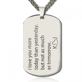 Love Song Dog Tag Name Necklace