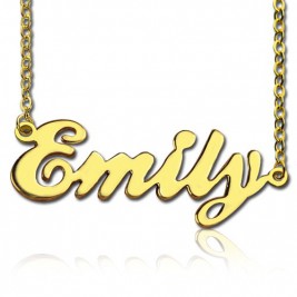 Cursive Nameplate Necklace 18ct Gold Plated
