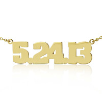 Gold Plated Silver Number Necklace