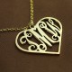 18ct Gold Plated Silver 925 Initial Monogram Personalised Heart Necklace-Single Hook