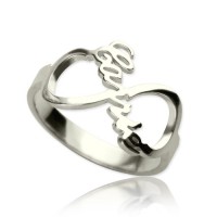 Personalised Infinity Nameplate Ring Sterling Silver