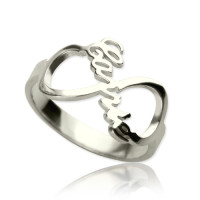 Personalised Infinity Nameplate Ring Sterling Silver