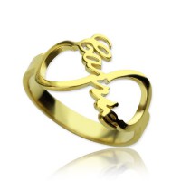 Custom Infinity Name Ring 18ct Gold Plated