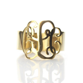 Solid Gold Personalised Monogram Ring