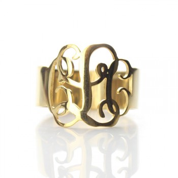 Solid Gold Personalised Monogram Ring