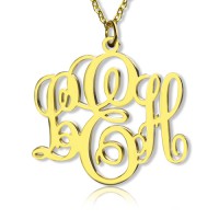 Perfect Fancy Monogram Necklace Gift 18ct Gold Plated