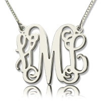 Personalised Monogram Initial Necklace Sterling Silver