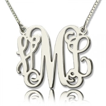 Personalised Monogram Initial Necklace Sterling Silver