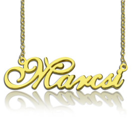 Personalised Nameplate Necklace 18ct Gold Plated