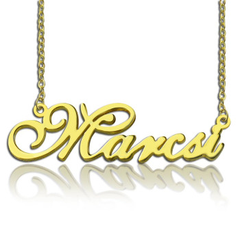 Personalised Nameplate Necklace 18ct Gold Plated