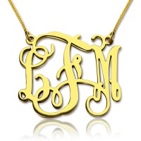Custom Monogram Necklace 18ct Gold Plated