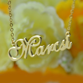 Personalised Nameplate Necklace 18ct Gold Plated