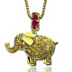 Personalised Elephant Necklace with Name  Birthstone 18ct Gold Plated