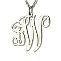 Personalised 2 Initial Monogram Necklace Sterling Silver