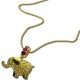Personalised Elephant Necklace with Name  Birthstone 18ct Gold Plated