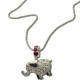 Elephant Charm Necklace with Name  Birthstone Sterling Silver