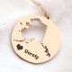 Custom Alaska Disc State Necklaces With Heart  Name Rose Gold