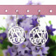 Circle Monogrammed Initial Earrings Sterling Silver