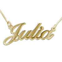 18ct Gold Double Thickness Classic Name Necklace	