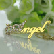 18ct Gold Plated Script Name Necklace-Initial Full Birthstone