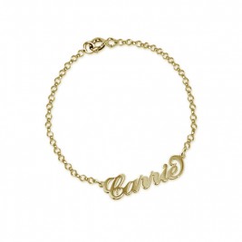 18ct Gold-Plated Silver "Carrie" Name Bracelet/Anklet