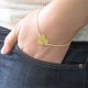 18ct Gold Plated Engraved Couples Heart Bracelet/Anklet