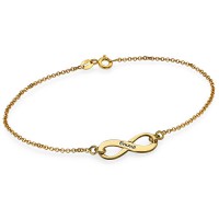 Men’s Gold, Silver & Crystal Infinity Name Anklet & Bracelets