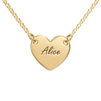 18ct Gold Plated Heart Necklace with Engraving	