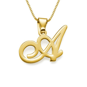 18ct Gold-Plated Initials Pendant With Any Letter	