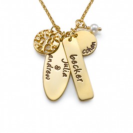 18ct Gold Plated Silver Family Tree Jewellery	
