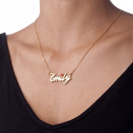18ct Gold-Plated Swarovski Crystal Name Necklace	