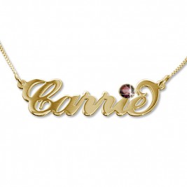 18ct Gold-Plated Carrie Swarovski Name Necklace	