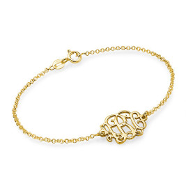 18ct Gold Plated Silver Monogram Bracelet/Anklet