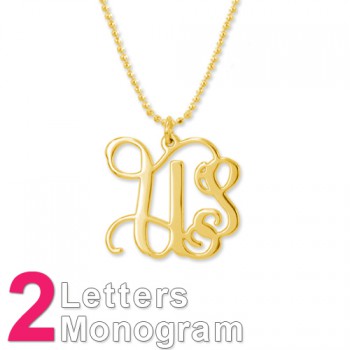 18ct Gold Plated Sterling Silver Initials Necklace	