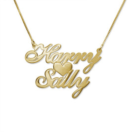 18ct Gold-Plated Silver Two Name Love Necklace	