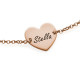 18ct Rose Gold Plated Engraved Heart Couples Bracelet/Anklet