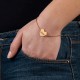 18ct Rose Gold Plated Engraved Heart Couples Bracelet/Anklet