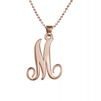 18ct Rose Gold Plated Single Initial Necklace	