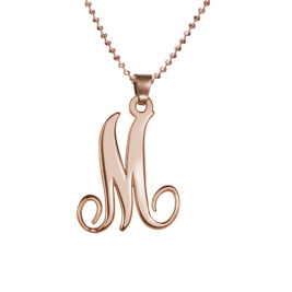 18ct Rose Gold Plated Single Initial Necklace	