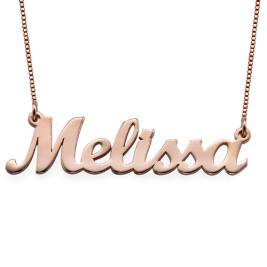 18ct Rose Gold Plated Script Name Necklace	