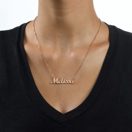 18ct Rose Gold Plated Script Name Necklace	