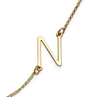 18ct Gold Plated Sideways Initial Necklace	